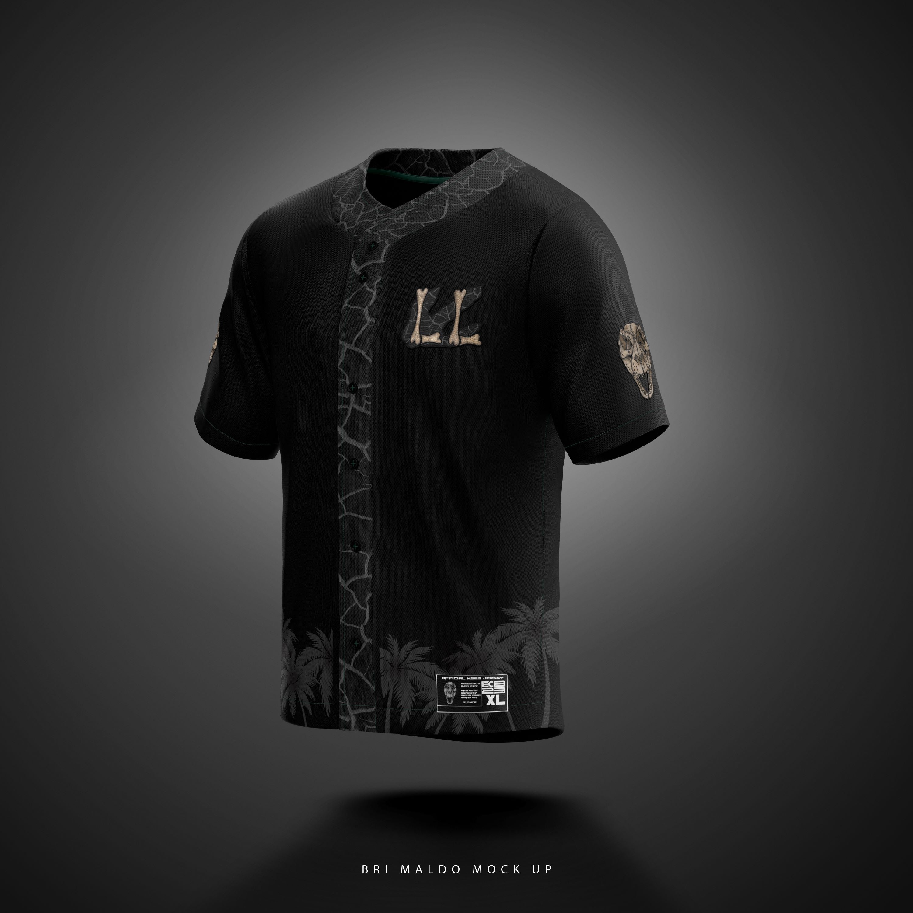 Lost Lands 'Rex' Baseball Jersey (Black/Green)